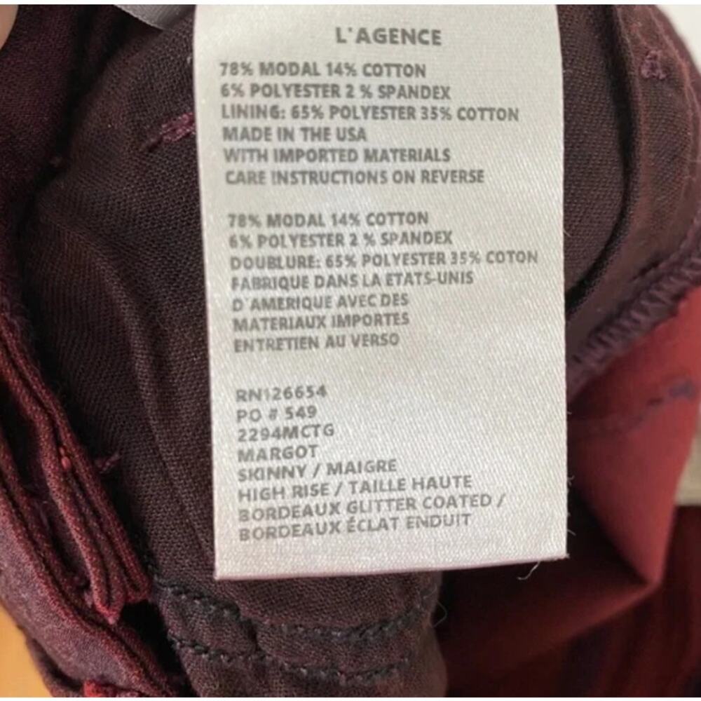 L’AGENCE Margot High Rise Glitter Coated Jeans 24 - Picture 9 of 9